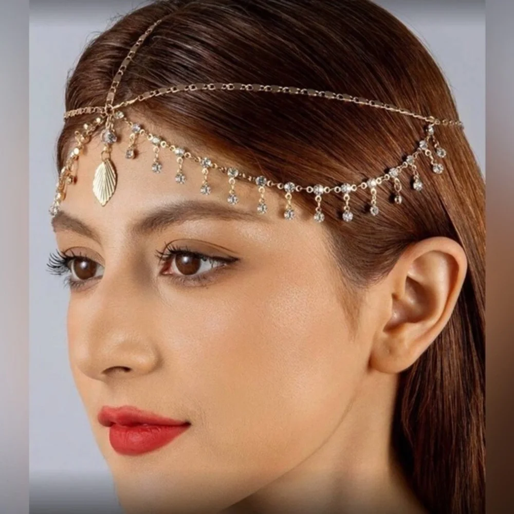 ✨NEW Bohemian Elegant Gold and Rhinestones Headpiece Halo 😇